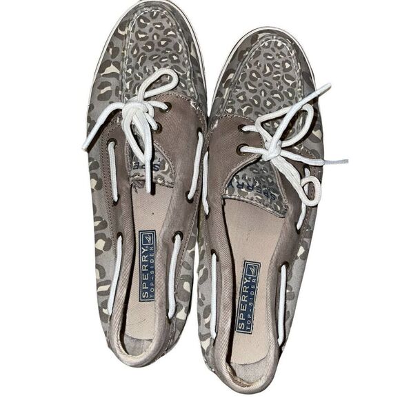 Sperry Top-Sider 9771643 Leopard Taupe Boat Deck Loafers Shoes Women's US 8.5 M - Picture 8 of 10